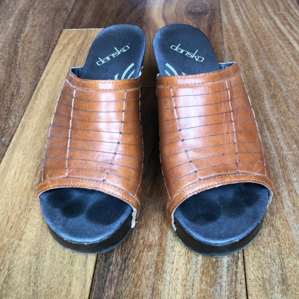 Dansko brown leather mules 39